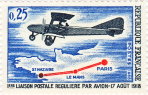 1ère liaison postale régulière par avion - 17 ao&ucirct 1918