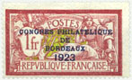Type Merson surchargé Congrès philatélique de Bordeaux 1923