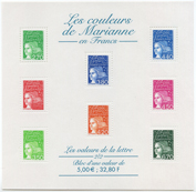 Bloc-feuillet "Les couleurs de Marianne en francs" 2/2 - Marianne de Luquet