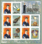 Feuillet Harry Potter avec vignettes illustrées autoadhésifs
