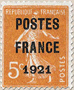 préoblitéré - Semeuse POSTES FRANCE 1921
